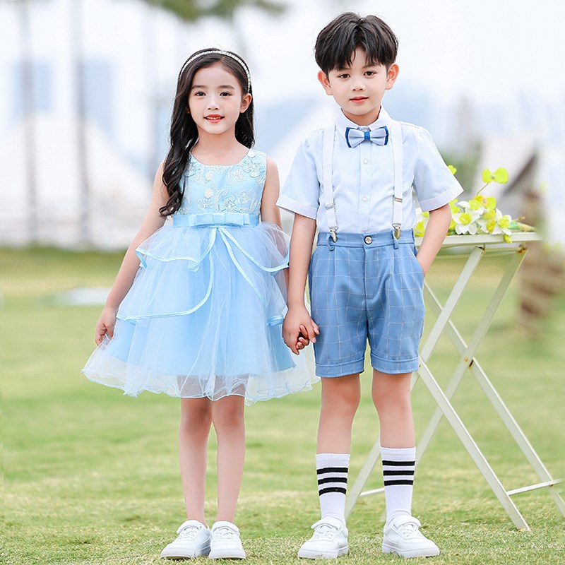六一儿童演出服幼儿园毕业礼服女童舞蹈蓬蓬纱裙男童朗诵表演服装