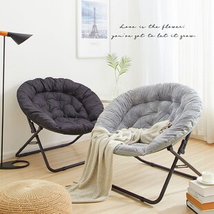 索普豪华软垫月亮椅折叠躺椅午休老人专用懒人沙发打游戏久坐椅