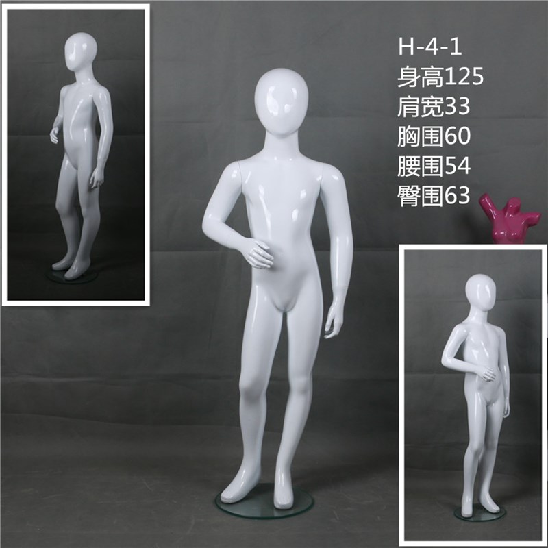 儿童模特道具玻璃钢全身亮白小孩童装婴儿试衣假人体活动配送底座