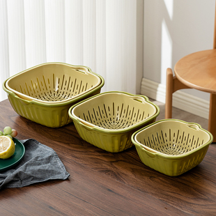 洗菜盆沥水篮双层厨房新款滤水漏水汲水筐漏网菜篮子洗水果神器