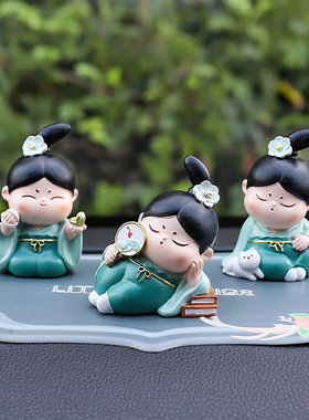 国潮宅家治愈系唐仕女小摆件新中式创意摆件客厅装饰品桌面摆件品