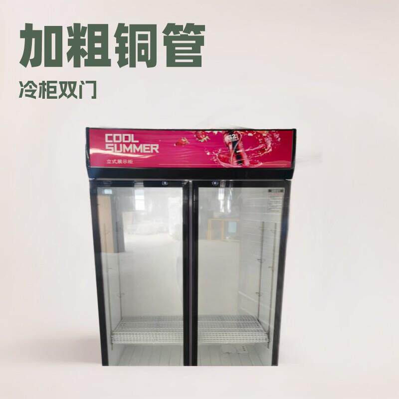 红色双门酒吧冰柜商用啤酒冷柜双门饮料冷藏柜保鲜展示柜超市冰箱