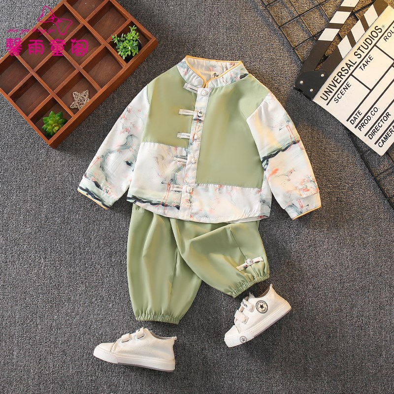 演出服国风汉服男童新中式唐装三月三表演服团体合唱诗歌朗诵服装