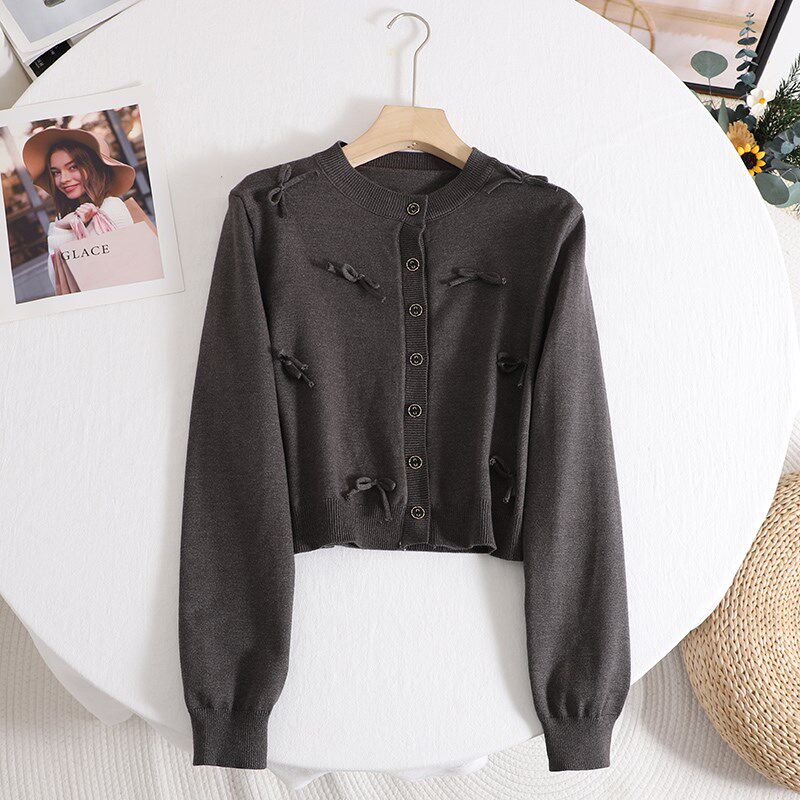 阔早秋穿搭一整套 灰色背心连衣裙毛衣开衫小个子两件套装裙子