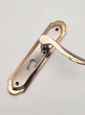 钛黑金室内门锁 木门压把通用型锁具 卧室门把手带钥匙 孔距165