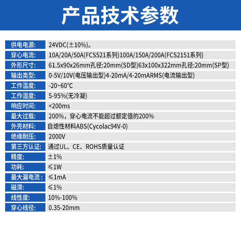 交流电流变送器输出4-20ma输出模拟量电流传感器开口式电流互感器