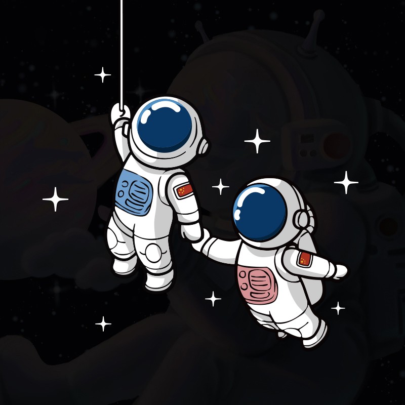 个性卡通太空宇航员创意汽车贴纸NASA车身划痕遮挡装饰车贴反光贴