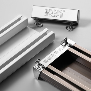 致尚 连体窗帘轨道双轨客厅直轨配件静音上门安装窗帘盒铝合金杆