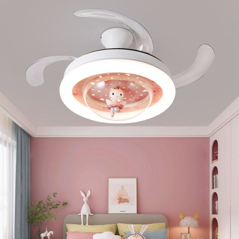 灯氏女孩房卧室隐形吊扇灯2025新款全光谱护眼卡通公主变频吊扇灯,家装灯饰光源,风扇灯,淘宝优惠券,粉丝福利购,淘宝优惠卷