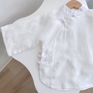 民国风女童旗袍春秋季儿童汉服古装倒大袖中式改良上衣仙唐装套装