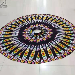 新疆民族舞蹈裙艾迪莱斯大裙摆维族舞半身裙练习裙广场舞长裙子