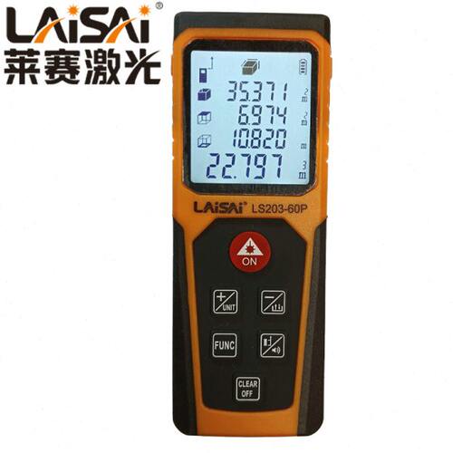 LAISAI莱赛激光测距仪LS203-40P米数显电子尺60P量房尺70米丈量仪