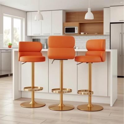不锈钢吧台椅子轻奢餐厅吧凳升降设计师椅子高脚凳简约北欧岛台椅