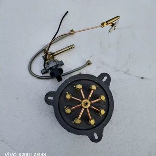 商用大锅灶烟斗八爪炉头加单开电子打火总成加波纹管猛火炉配件