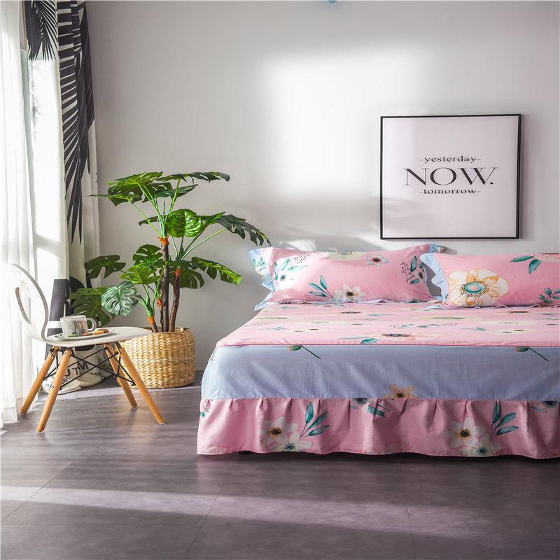 纯棉床罩床裙单件单人床1.2m全棉1.5韩版学生欧式1.8米双人床单裙