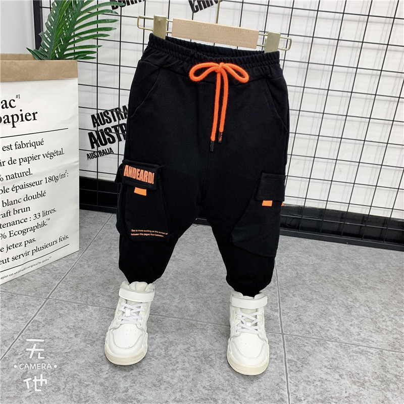 秋冬运动裤2男童3宝宝4加绒5岁韩版休闲束脚裤小童洋气帅气工装裤
