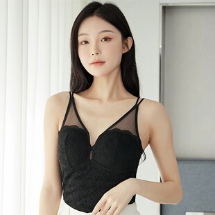 加绒背心女冬季加厚保暖内衣带胸垫内搭塑身女士美体修身马甲托胸