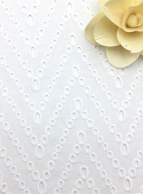 夏季白色田园小清新女装童装连衣裙9088棉布小圆孔电脑打孔绣面料