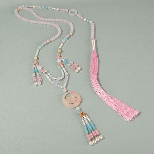 古风汉服超长流苏项链新中式国风芰马面裙明制长款马面裙配饰男女