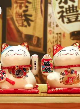 招财猫电动摇手小号店铺前台收银台桌面小摆件家居装饰发财猫礼物