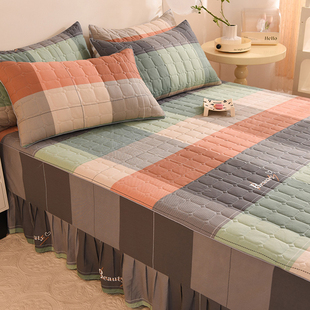 全棉加厚床c罩床裙式单件纯棉夹棉床围裙罩花边公主床笠套135x200