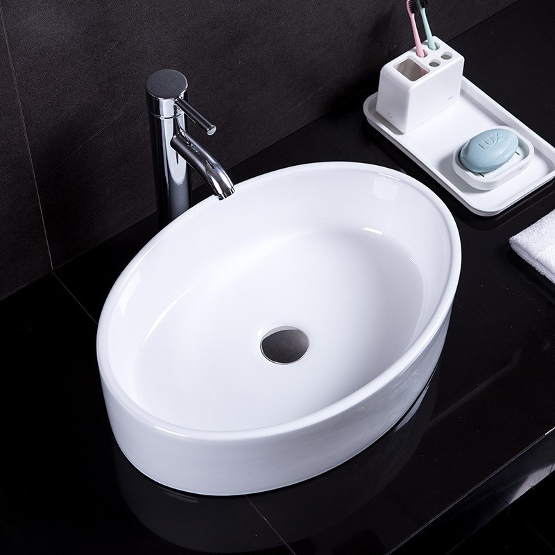 陶瓷洗脸盆椭圆形艺术盆卫生间台上盆洗漱盆欧式洗手盆洗面盆
