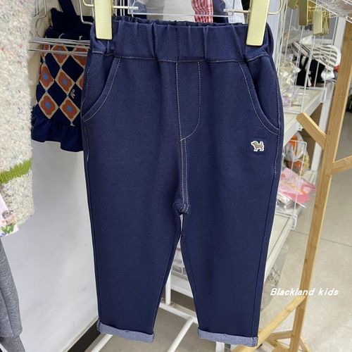 100-160码24春秋款韩国童装 男童女童儿童宝仿牛仔软糯休闲长裤子