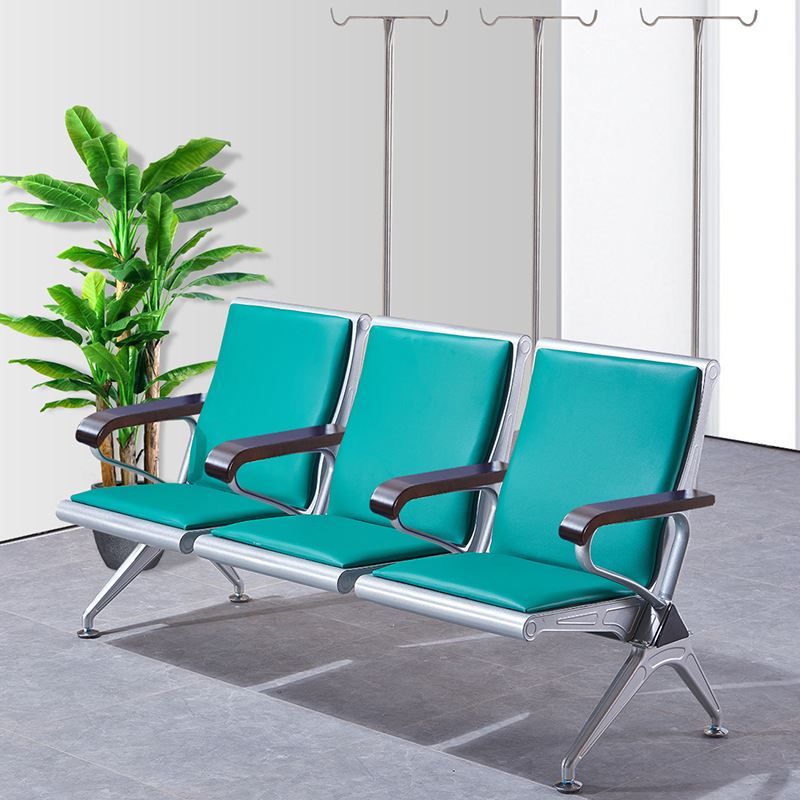 不锈钢输c液椅门诊点滴连排椅高靠背三人位实木扶手Z机场等候椅