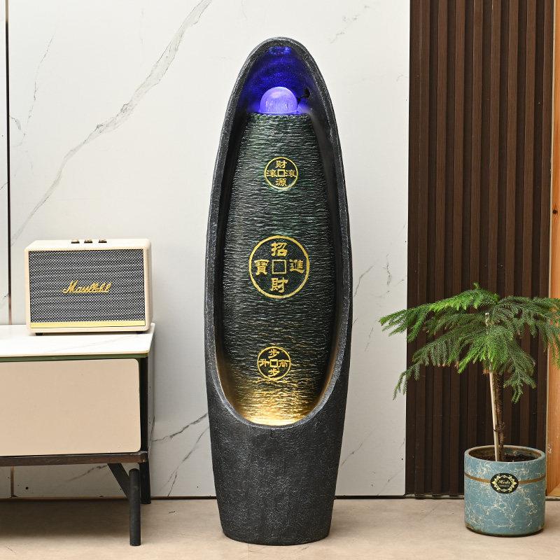 轻奢流水喷泉客厅循环水加湿器风水轮景观落地装饰招财风水球摆件