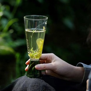 翠竹有茗品鉴杯透明玻璃茶杯高硼硅玻璃杯主人杯中式高档品茗杯