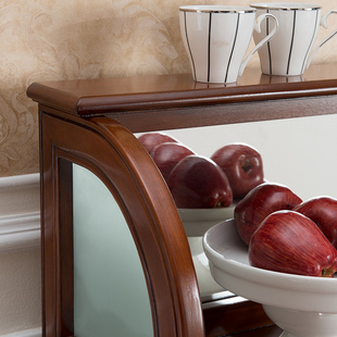 美式 置物 餐边柜全实木雕花储物柜酒柜餐厅备J餐柜碗柜茶U水柜欧式