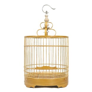 绣眼贝子柳莺鸟笼圆笼底可拆卸小型鸟笼抛光竹鸟笼