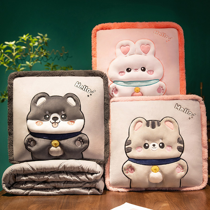 抱枕被子两用加厚办公室午休午睡毯子二合一车载空调被汽车用靠枕