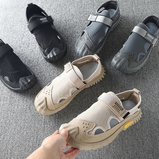 男士 运动鞋 包头休闲网面透气凉鞋 潮魔术贴休闲鞋 沙滩鞋 外贸夏季