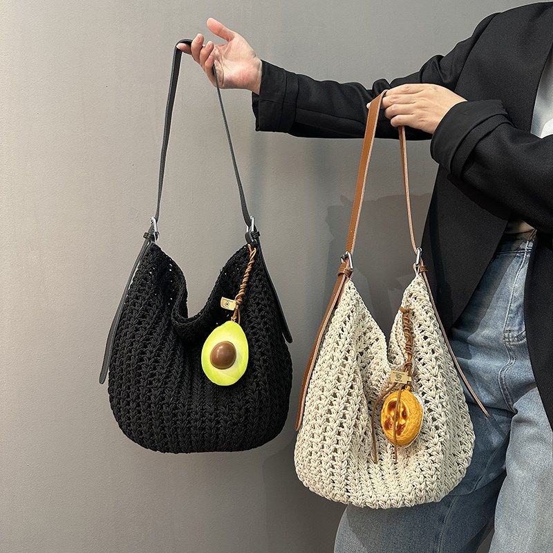 蜡绳编织包头层牛皮钩针高级感小众设计大容量镂空休闲包单肩女包,箱包皮具/热销女包/男包,通用款女包,淘宝优惠券,粉丝福利购,淘宝优惠卷