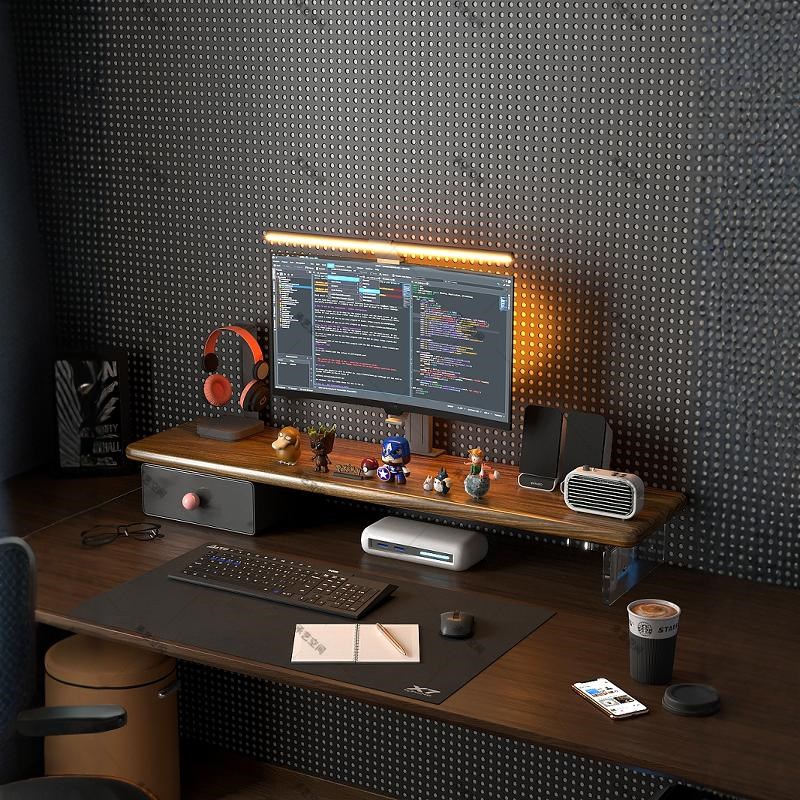 电脑显示器增高架办公室桌面收纳置物架L子工位台式屏幕垫高底座