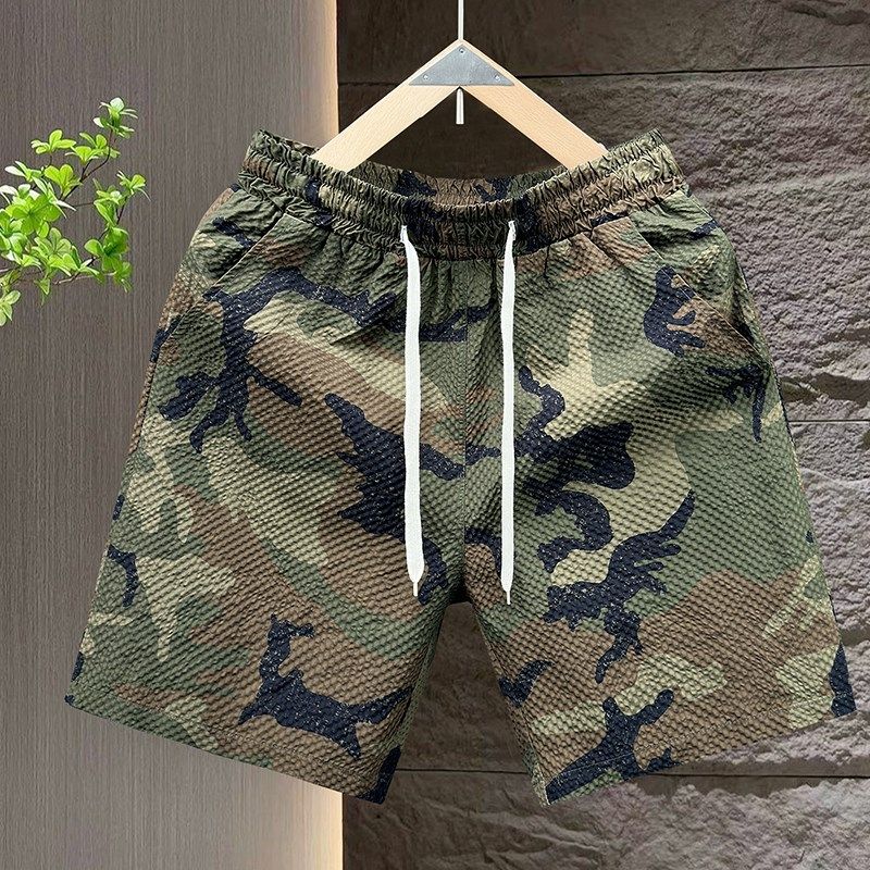 潮牌夏季休闲大码迷彩短裤男时尚百搭运动宽松潮流加肥加大五分裤,男装,短裤,淘宝优惠券,粉丝福利购,淘宝优惠卷
