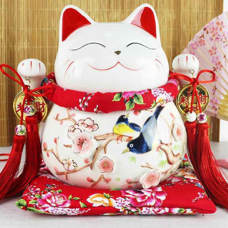 招财猫存钱罐大容量成人陶瓷储蓄罐客厅收银店铺开业礼品发财摆设