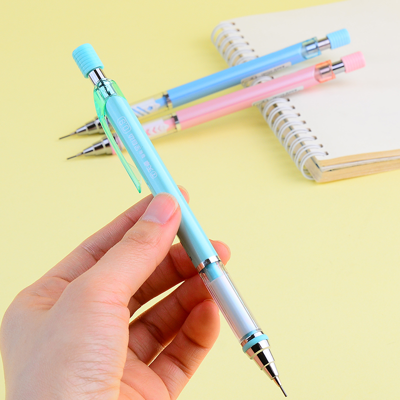 天卓自动铅笔0.9mm不断芯粗笔芯2b全免按出芯小学生专用的自动笔