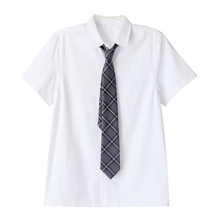 黛高校生JKDK制服统角襟白色衬衫 棉高中衬衣班服男生 短袖