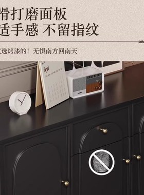 入户鞋柜家用门口黑色玄关柜一体靠墙储物柜法式轻奢大容量收纳柜