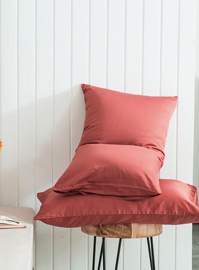 随想家/小号贡缎枕套30x50cm纯棉大号黄色全棉35x55枕头套小尺寸