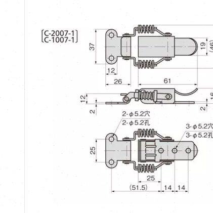 埃驰C-1007-1替代TAKIGEN 不锈钢弹簧卡 搭扣