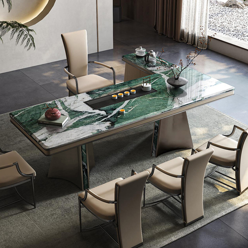 天然百达翡绿奢石茶桌椅功夫茶台