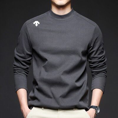 【奥特莱斯】撤柜清仓秋冬新款男士德绒圆领T恤时尚内搭打底上衣