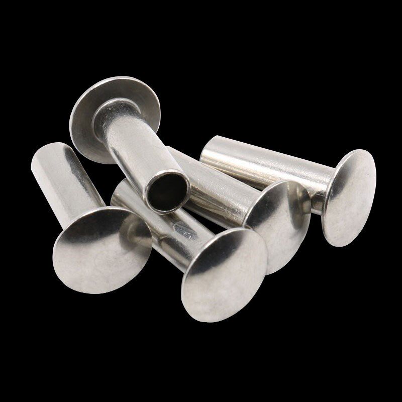 铆钉 半空心铆钉 扁园头半空芯镀镍铆钉 圆s头拉杆箱铆钉铝制