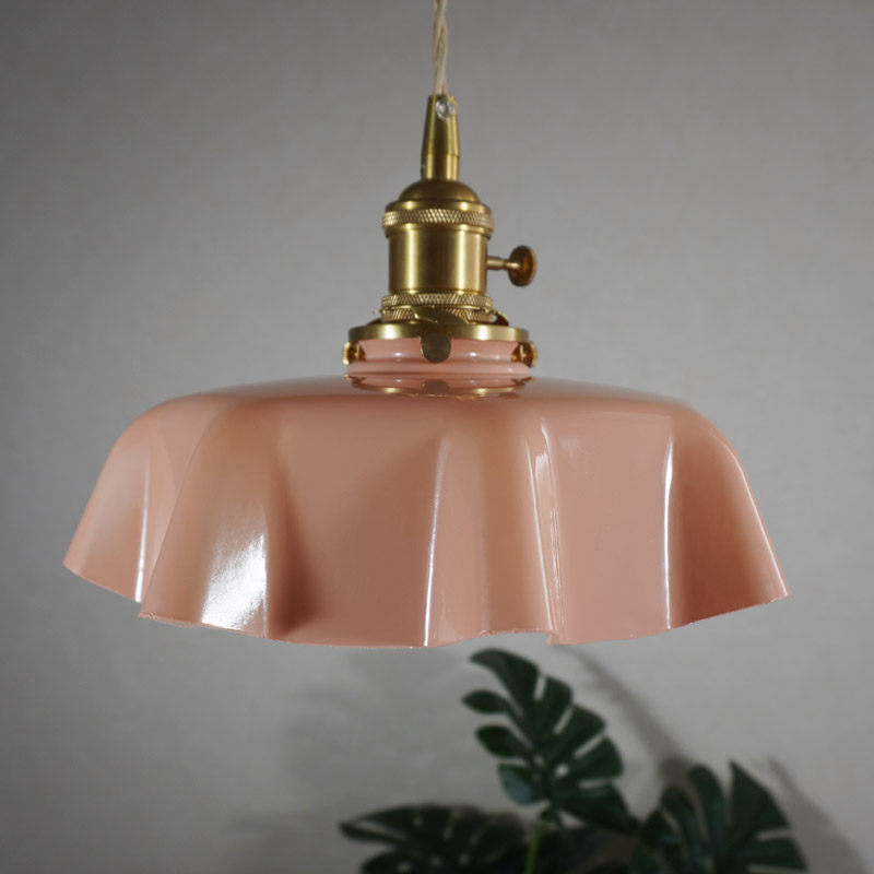 法式复古奶玻璃小吊灯中古艺术浪漫客厅背景墙飘窗阳台过道床头灯