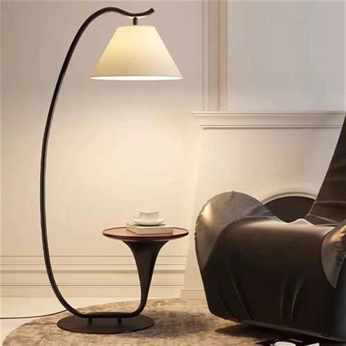 现代茶几客厅落地灯高端沙发边置物架主卧室书房落地床头立式台灯