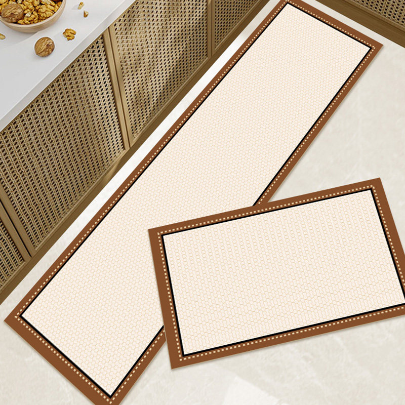 科技皮厨房地垫可擦免洗防滑耐脏长条地毯美式家用吸水吸油踩脚垫