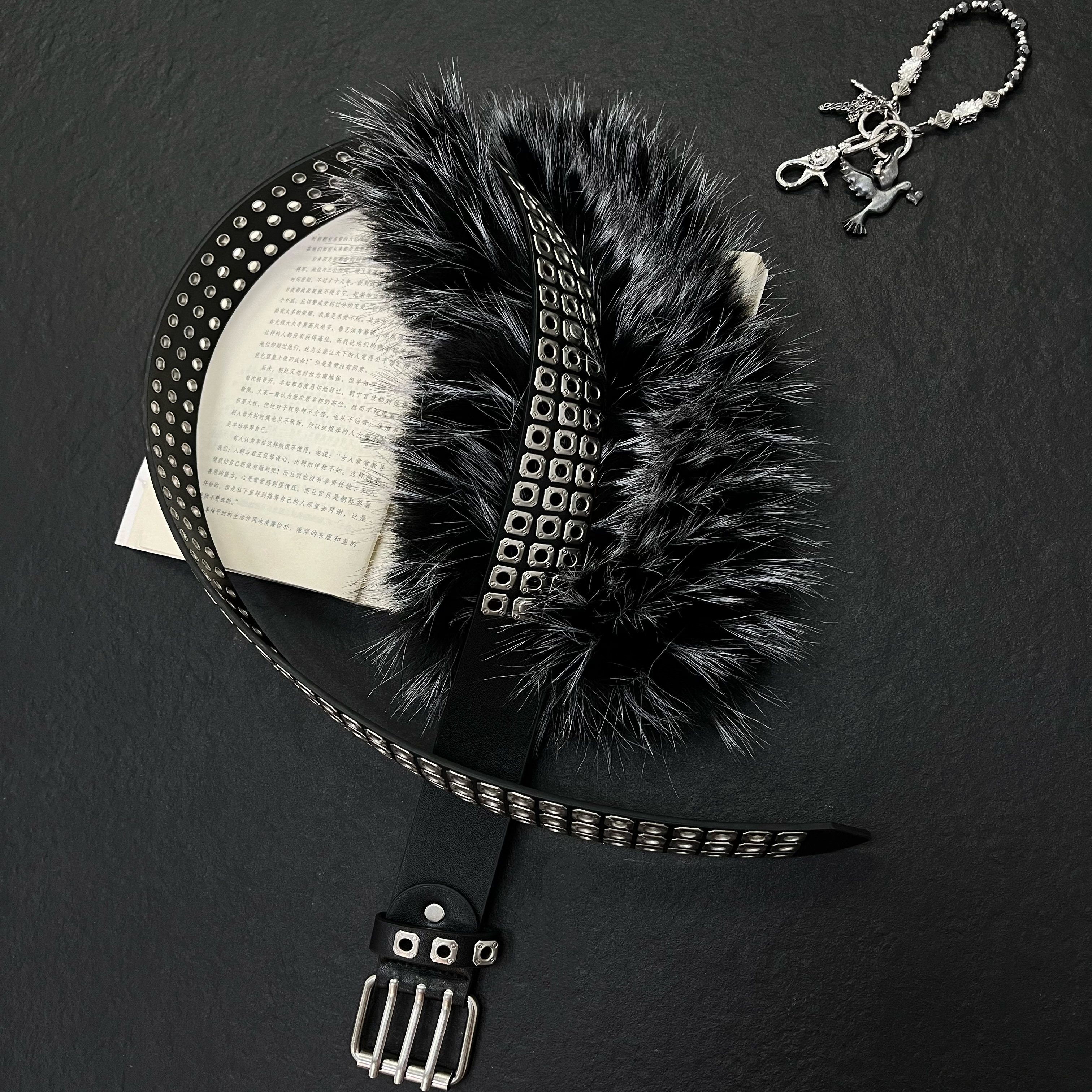 亚文化辣妹Y2k复古一片绑带式黑色毛毛腰带仿皮草腰封毛绒腰链,服饰配件/皮带/帽子/围巾,腰带/皮带/腰链,淘宝优惠券,粉丝福利购,淘宝优惠卷